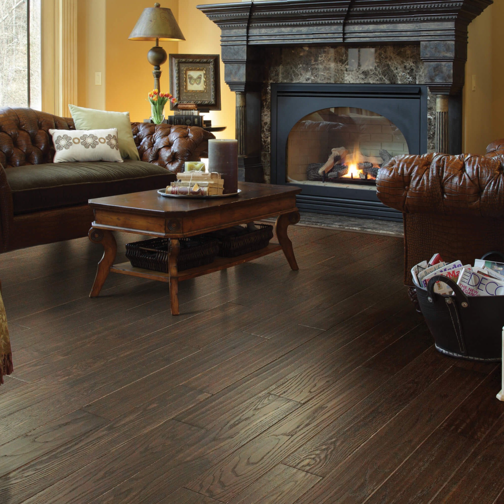 Living room Hardwood flooring | Carpetland USA